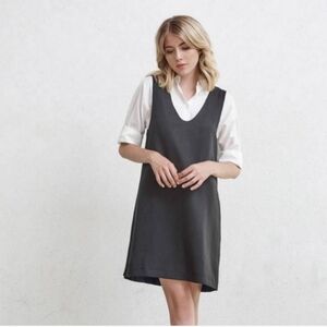 Vetta reversible dress black jumper chambray blue v neck midi